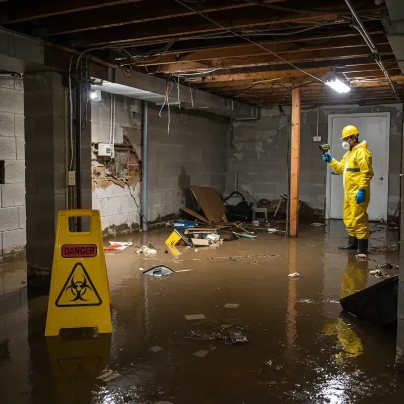 Flooded Basement Electrical Hazard in Laurens, SC Property