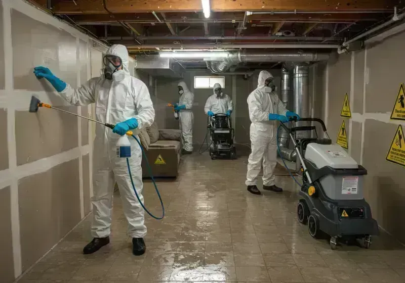 Basement Moisture Removal and Structural Drying process in Laurens, SC